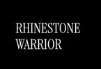 Silver rhinestone design on a black background with 'Rhinestone Warrior' text.
